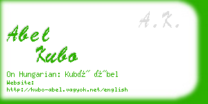 abel kubo business card